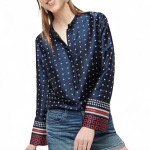 J. Crew Ratti Geometric Popover Tunic, Size Large